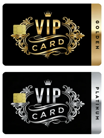 VIP会员专属图腾信用卡贴纸1张，金卡/白金卡生日礼物，PVC材质，防指纹，耐用防刮，男女通用，情侣适用，可用于借记卡/信用卡、交通卡、学生证等装饰。