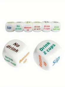 6pcs Acrylic Interactive Drinking Dice Game 1pc - Adult Party Fun For Christmas, Weddings, Birthdays - Tabletop Beverage Pun - View 5