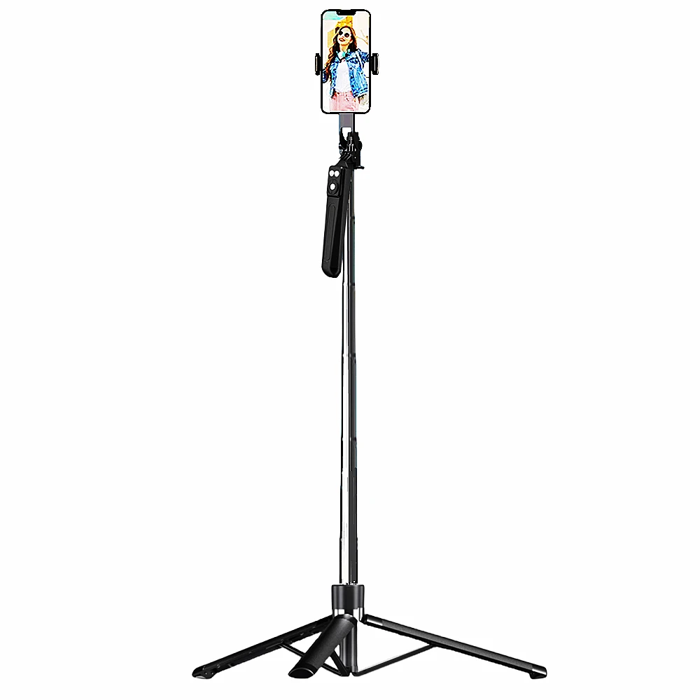 BSLIUFANG 1.7米新款智能手机相机三脚架，带蓝牙快门无线自拍杆支架和手机支架 - 查看 1