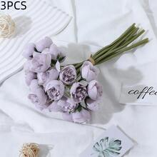 1/3pcs Artificial Silk Peony Flower Bouquet, 27 Stems Fake Peony Flowers, Suitable For Home Decor, Kitchen, Dining Table, Living Room, Bedroom, Tabletop Centerpiece, Engagement, Wedding Party Decor, Bridal Bouquet, Valentine's Day, Mother's Day, Thanksgiving, New Year Decor, Birthday Gift, Girlfriend Gift, Surprise Gift - Multicolor - View 15