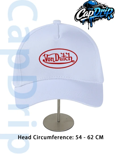White 1pc Unisex Von-Dutchs Print Baseball Cap, Sun Hat, Curved Brim, Dad Cap. Suitable For Daily Use And Outdoor Activities. Outdoor Adjustable Sun Cap. Spring-Summer Travel, Tourism, Beach Vacation Hat.