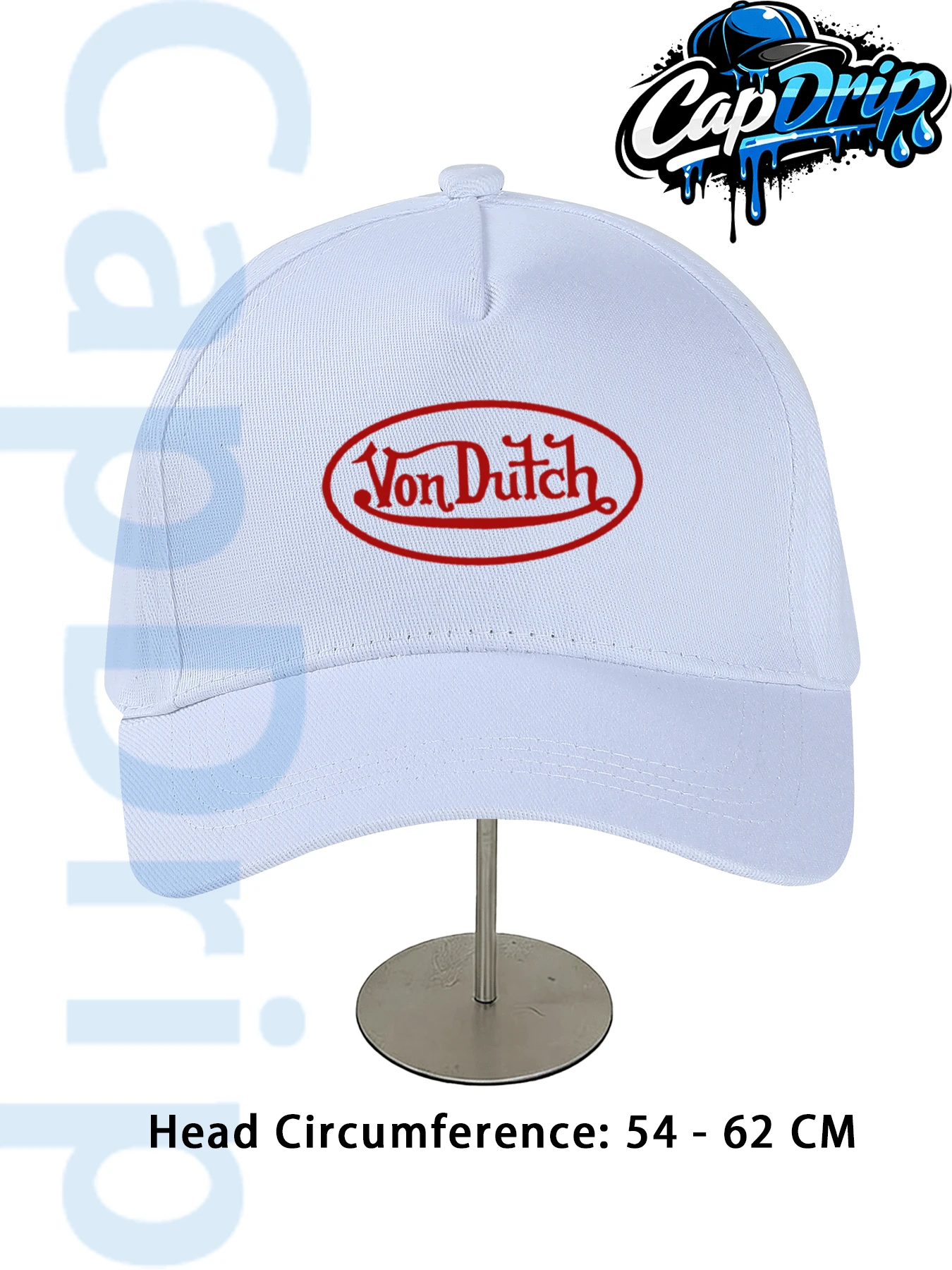 White 1pc Unisex Von-Dutchs Print Baseball Cap, Sun Hat, Curved Brim, Dad Cap. Suitable For Daily Use And Outdoor Activities. Outdoor Adjustable Sun Cap. Spring-Summer Travel, Tourism, Beach Vacation Hat. - 白色 - 查看 1