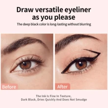 Rotating Eyeliner Stamp Pen – Dual-Head Design With Wing Stamp, Beginner-Friendly, Quick-Dry, Long-Lasting, Smudge-Resistant For Easy Cat Eye And Sharp Winged Lines, Suitable For All-Day Makeup Wear, Thanksgiving Hostess Gifts, Christmas Gifts - 黑色 - 查看 4