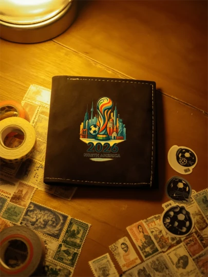 محفظة كأس العالم 2026، هدية مشجع لمباراة كرة القدم في أمريكا الشمالية، محفظة حامل بطاقات من جلد البولي يوريثان