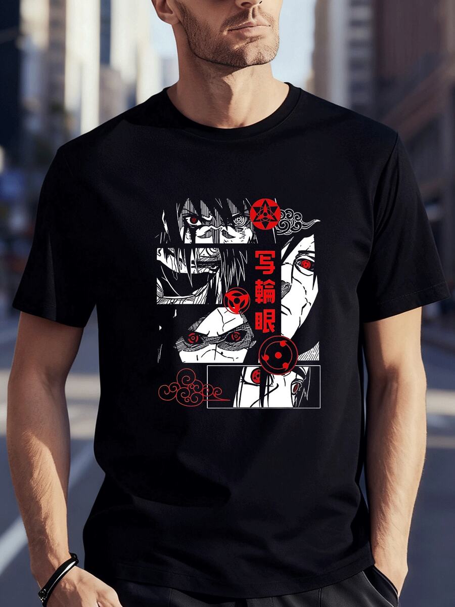 Men T-Shirts - 黑色 - 查看 1