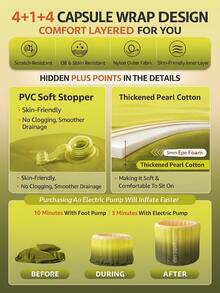 1个成人便携式充气浴缸，带脚踏泵 - 充气和排水方便，是家庭水疗、冷热水浴的理想之选，可折叠收纳 - 完美礼物；浴室必备；浴室配件 - A - 查看 6