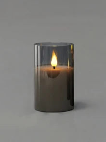 1/2/3 Pcs LED Flameless Candles, Flickering LED Pillar Candles, Upgraded Water Drop Wick, Battery Powered Electronic Candles (Batteries Not Included), With/Without Remote Control, Suitable For Dining Table Centerpiece, Wedding, Garden, Holiday Party, Fireplace, Home Decor (Gray, 3" X 4" 5" 6") - Grey - View 9