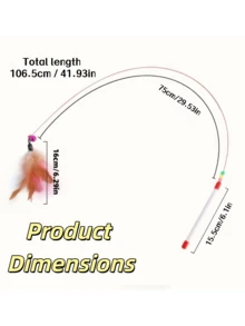 Bộ đồ chơi cho mèo, đồ chơi tương tác cho mèo, cần câu lông vũ ngộ nghĩnh, đồ chơi lông vũ, đồ chơi lông vũ nhẹ, giúp mèo luyện tập khả năng nhảy và cắn, có chuông leng keng, thiết kế cần dài linh hoạt, thời gian chơi tương tác cho mèo con và mèo trưởng thành, bền và chống cắn. - Nhiều màu - Xem 3