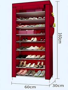 1 Pieza de Zapatera Con Cubierta de Tela, 9 Niveles, Estructura de Metal, al Azar - Multicolor - Ver 4