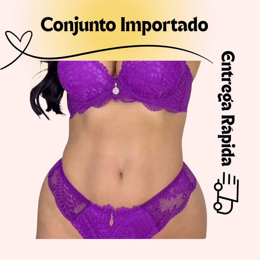 NARCIZO LINGERIE Imported Lingerie Set THONG OR THONG WE SEND IN VARIOUS COLORS - 紫色 - 查看 1