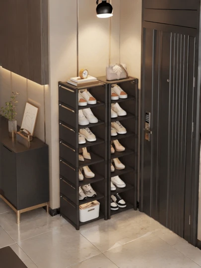 Kệ giày đứng cao cấp, mỏng, 4-8 tầng, chống bụi, tiết kiệm không gian, chất liệu vải không dệt bền chắc và tủ nhựa cứng cáp, lắp ráp không cần dụng cụ, kệ giày nhỏ gọn, lý tưởng cho lối vào, ký túc xá, căn hộ, nhà nhỏ và khu nhà ở tập thể.