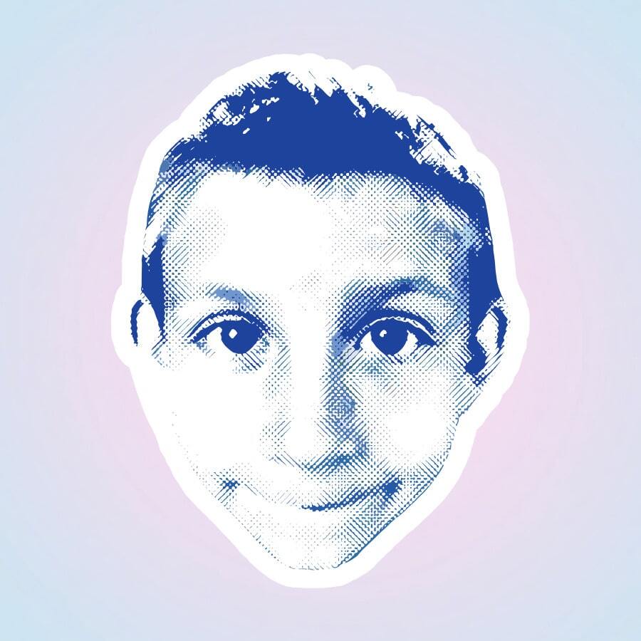 Vintage Blue Halftone Boy Portrait Sticker, American Retro Style Computer & Phone Decorative Decal, Waterproof Vinyl Sticker - Durable Matte Surface, Self-Adhesive Bumper Sticker, Suitable For Cars, Windows, Laptops, Trucks, Water Bottles - Multi-Purpose Durable Design, Car Sticker - Vinyl - View 1