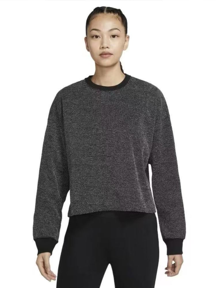 Nike As Yoga Stmt Cln Cover Up 休閒圓領套頭長袖衛衣 女款 - 黑色 - 查看 1