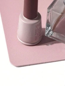 柔粉色美甲桌垫，防水PU皮革，沙龙桌垫，可折叠美甲扶手垫，适合美甲师沙龙和家庭使用 - 藕粉色 - 查看 3