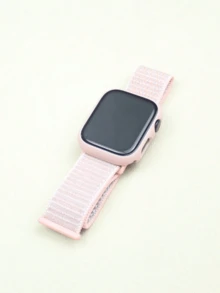 Dây đeo nylon co giãn Solo Loop và ốp bảo vệ kèm miếng dán màn hình tương thích với Apple Watch Series 10 9 8 7 SE 6 5 4 3, Dây đeo nylon & ốp lưng cứng PC tích hợp tương thích với Apple Watch Series 9/8/7/6/5/4/3/2/SE, Tương thích với kích thước 38/40/41mm & 42/44/45/49mm. - Hồng - Xem 4