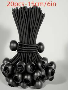 10/20/50个装户外露营帐篷固定弹力绳塑料球高弹力绳捆绑弹力球，蹦床沙滩网弹力绳带 - 彩色 - 查看 15