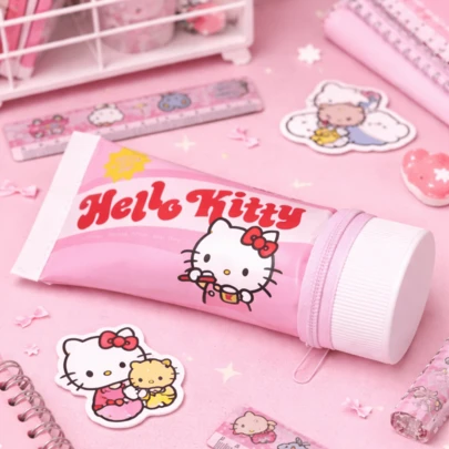 SANRIO 创意牙膏造型铅笔盒 - 可爱有趣的铅笔袋，学生和办公桌收纳袋，大容量便捷收纳包，粉丝收藏品，完美节日礼物