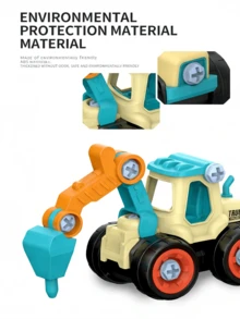 Juego de vehículos de ingeniería para ensamblar y desarmar para niños, rompecabezas de atornillado y ensamblaje de modelos de vehículos de simulación de ingeniería, adecuado para niños y niñas de 3 a 12 años, regalo creativo y de cumpleaños (estilo de accesorios aleatorio) - Multicolor - Ver 7
