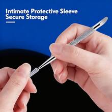 3pcs Nail Double-Ended Stainless Steel Circle Beveled Head Cuticle Pusher Remover Manicure Sticks Nail Dotting Tools. - Silver - View 8