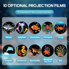 LED Projection Night Light With 10, 6 Or 3 Projection Designs, Marine Life Projection Light, LED Ocean Projection Light, USB Powered Space Themed Bedroom Decoration, And Night Light For Bedrooms - USB - 查看 10