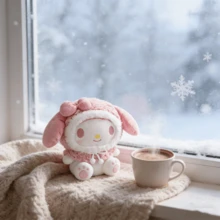 名创优品雪花精灵系列三丽鸥酷洛米旋律毛绒公仔卡通可爱填充玩具柔软抱枕家居沙发卧室装饰玩具圣诞节生日礼物8英寸 - 彩色 - 查看 9