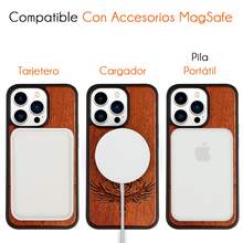 Funda Compatible con iPhóne Madera Macsafe  Marutto Man Gekyo Sharynggan Madera Grabada Anime Protector Carcasa Anticaídas a Prueba De Golpes TPU. - Madera - Ver 6