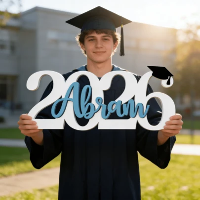 1 bảng hiệu chữ cái đầu hoặc tên theo phong cách mộc mạc, có thể tùy chỉnh, nhiều màu sắc để lựa chọn, quà tặng trang trí tốt nghiệp, phù hợp cho phòng ngủ, văn phòng, bàn làm việc, tiệc tốt nghiệp, phụ kiện chụp ảnh tốt nghiệp năm 2026, quà tặng trang trí.