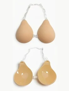 2 buah Desain Halter Perekat Diri dengan Tali Bahu Transparan, Efek Mengangkat dan Mengumpulkan - MultiWarna - View 12