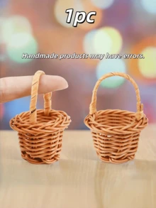 1pc Woven Wedding Flower Basket, - Features A Removable Liner And Serves Multiple Purposes For Storing Flower Petals. Available In Pastel Blue, White, And Grey, It'S Perfect For Home Use, Weddings, Photo Props, And Garden Storage - Basket - View 13