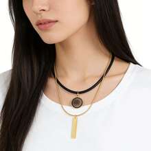 JOJELOO Long Necklace Anime Jewelry Necklace Double-Layer Clavicle Chain Titanium Steel Pendant Necklace, Unique Design Personalized Clavicle Chain - Multicolor - View 3