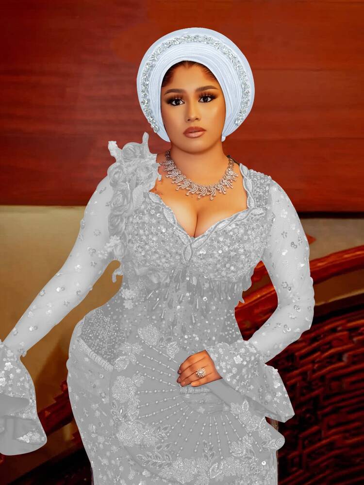 1pc Women's Solid Color Multi-Layer Rhinestone Embellished Wedding Nigerian Headwrap, Luxurious Shiny Headscarf Hat, Suitable For Festivals, Parties, Gifts - A - View 26