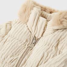 Women's Winter Puffer Jacket, Velvet, Corduroy - 米白色 - 查看 3
