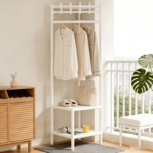 1pc Multi-Functional Corner Coat Rack, Sturdy Metal Frame, Suitable For Bedroom, Closet And Living Room, Bedding Storage, Space-Saving Corner Design, Durable Storage Rack, Effectively Utilize Idle Corner Space, Easy Installation, Minimalist Design - View 13