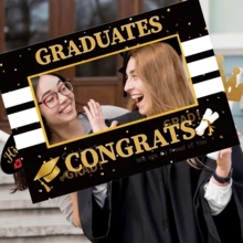 20/35pcs Graduation Photo Prop Graduation Photo Frame Kit 2026 Fun Photo Booth Props Hats Lipstick Tie Crowns Design Paper Selfie Props For Graduation Party Graduation Decorations - Graduation Season - View 4