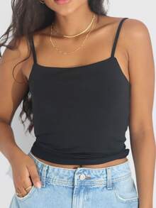 3-Piece Set: Basic Tank Top And Cropped Top In Spandex Fabric - New - Black/White/Chocolate - View 3