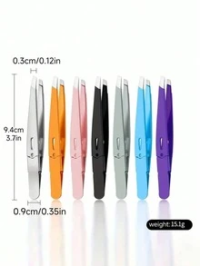 1 nhíp tỉa lông mày vát, dụng cụ loại bỏ lông mặt chính xác - Nhiều màu - Xem 4