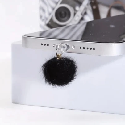 1 Nút chặn bụi hình cầu mềm mại cho điện thoại di động, phù hợp với giao diện /Type-C/Android.