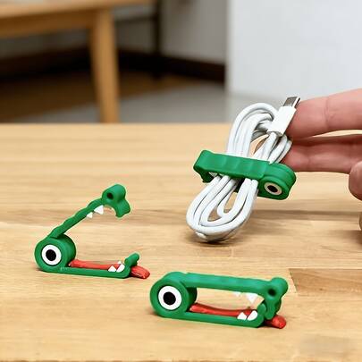 Bộ 1/3 kẹp giữ dây cáp hình cá sấu ngộ nghĩnh | Kẹp quản lý dây cáp, hình cá sấu dễ thương, chất liệu PLA, thiết thực và bền bỉ, dụng cụ du lịch mini tiện dụng, giải quyết hiệu quả vấn đề dây cáp rối và thắt nút.