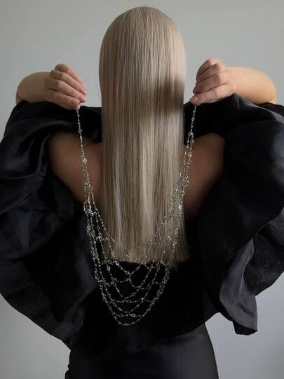 金属镂空网状发链，舞台表演时尚头饰配饰