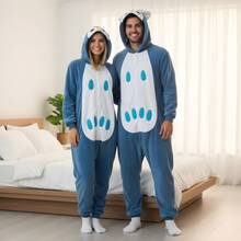 Adult Owl Animal Hooded Kigurumi Pajama Suit - Baby Blue - View 9