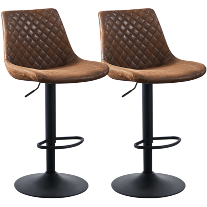 AINPECCA Velvet/Suede Bar Stools Set Of 2/3/4 Modern Swivel Height Adjustable Barstools With Black Metal, Armless Large Padded Cushion Breakfast Counter Chairs For Kitchen Island, Pub, Restaurant, Café