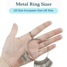 KLONKEE 4/2/1 Piece Ring Sizer Tool Set, US-UK 4-In-1 Alloy Measuring Rod - US/UK/EU Ring Size - 0-17 US Finger Size Measure Tape With Axis And Ring Size Scale, Suitable For Jewelry Size Measurement - Multicolor - View 3