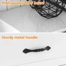 Armario de 5 cajones para dormitorio - Alto cofre de madera de granja con manijas de metal, organizador de almacenamiento para dormitorio, sala de estar, sala de niños, blanco - Blanco - Ver 3