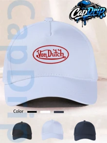 White 1pc Unisex Von-Dutchs Print Baseball Cap, Sun Hat, Curved Brim, Dad Cap. Suitable For Daily Use And Outdoor Activities. Outdoor Adjustable Sun Cap. Spring-Summer Travel, Tourism, Beach Vacation Hat. - 白色 - 查看 5