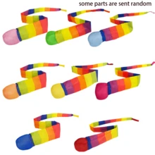 Colorful Segmented Soft Balls + Rainbow Tail, Suitable For Outdoor Tossing, Parent-Child Interaction, Sports Games, Vibrant Colors, Strong Visual Impact, Laughter-Inducing Rainbow Magic Balls! Throwing And Catching Toy | Birthday Surprise Gift/Bestie Exchange Gift/Camping Party Essential - Multicolor - View 5