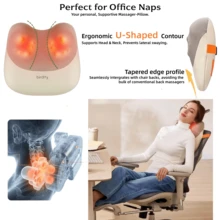 Powerful 3D Kneading Massager Pillow With Heat, Back And Lower Back Pain Relief & Muscle Relaxation, Wireless, Ergonomic Design Perfect For Office Nap, Home, & Car, Gifts For Women, Men, Mom & Dad - View 3