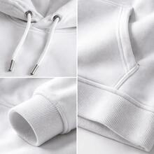 Moletom Masculino Canguru Capuz Bolso Estampado Cartas Derretendo 100% Algodão Premium Flanelado Unissex Cordão Promoção Especial - Branco - Visão 3