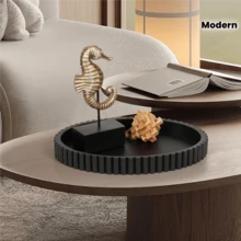 白色或黑色波浪矽膠圓盤托盤-多用途裝飾品,適用於客廳/餐廳/廚房/浴室 | 咖啡桌中心裝飾/水果收納架,居家裝飾,香水展示與時尚中心裝飾品 - 矽膠托盤 - 查看 13