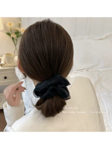 Eugen Yarn Hair Rope Simple Hair Scrunchies New High-End Hair Accessory Women's Hair Accessory Super Fairy Solid Color Mesh Simple Forest Style Hair Scrunchies High-End Feeling Tie Hair Scrunchies Elegant Versatile Hair Rope Hair Accessory Ponytail Holders Scrunchy,Summer,Holiday,Travel - Multicolor - View 5