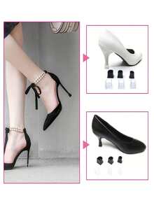 1双高跟鞋硅胶鞋套，降噪防滑，高跟鞋鞋头保护套，细高跟鞋鞋跟套 - 黑色 - 查看 5